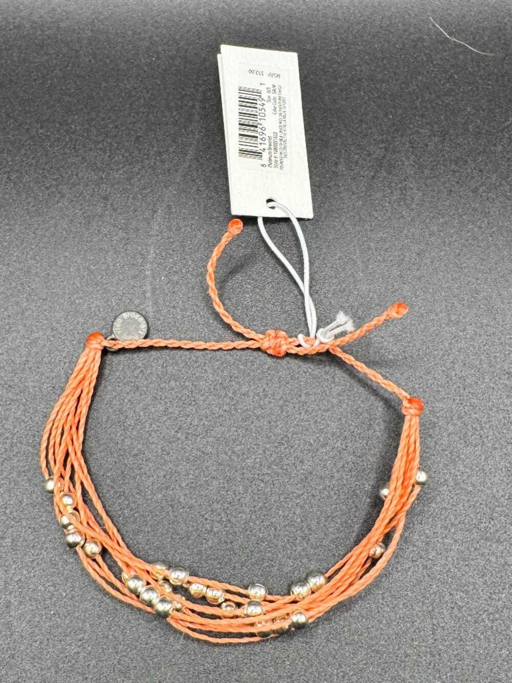 Pura Vida Silver Beaded Orange Multicord Bracelet